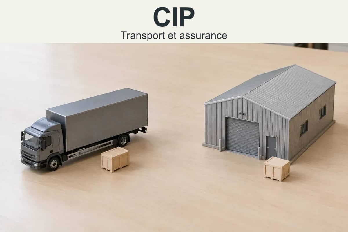 CIP — Transport et assurance. Maquettes d’un point de prise en charge et d’un entrepôt de destination.