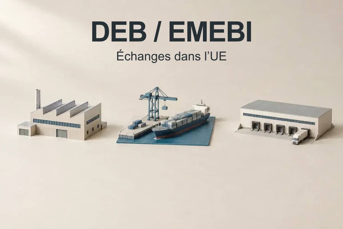 DEB et EMEBI : maquette d'une usine, d'un port et d'un entrepôt pour représenter les échanges de marchandises.