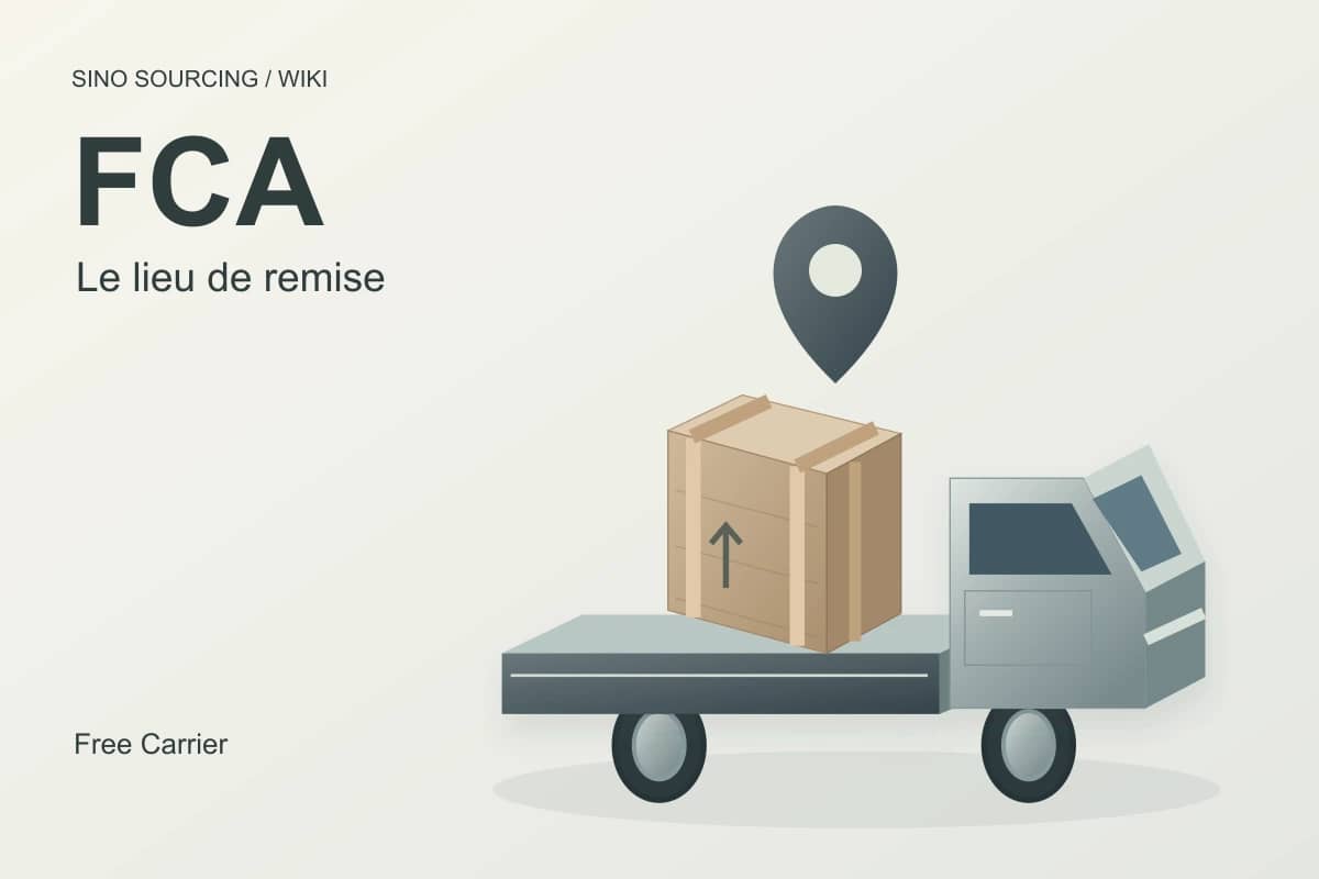 FCA, le lieu de remise : un repère au-dessus d’une caisse sur un camion.