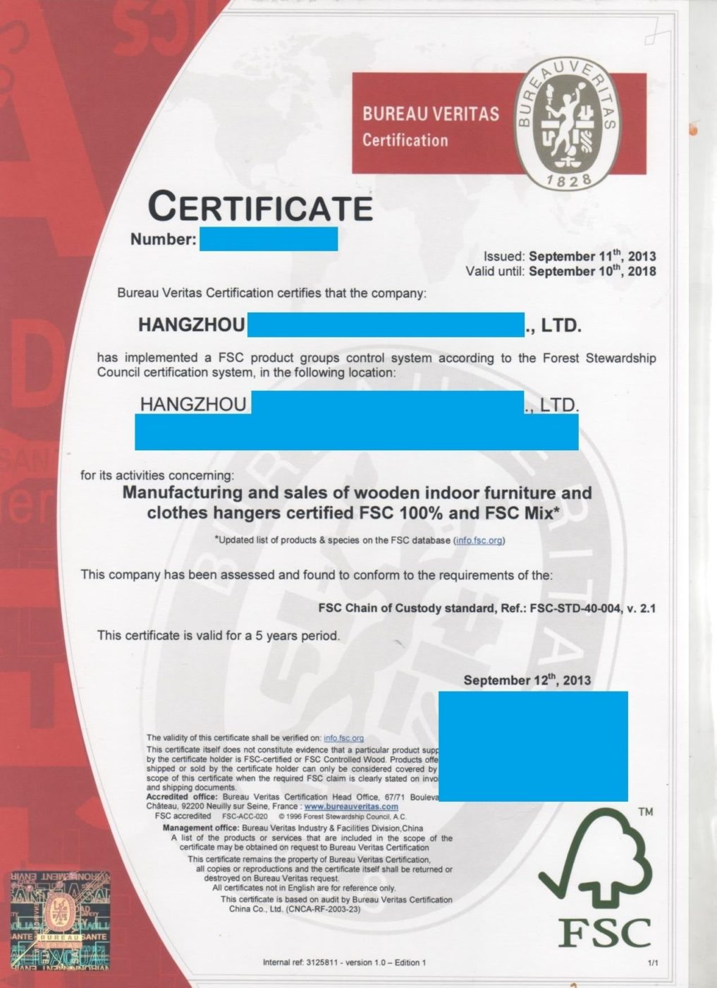 verification fournisseur certificat COC Chaines de controle