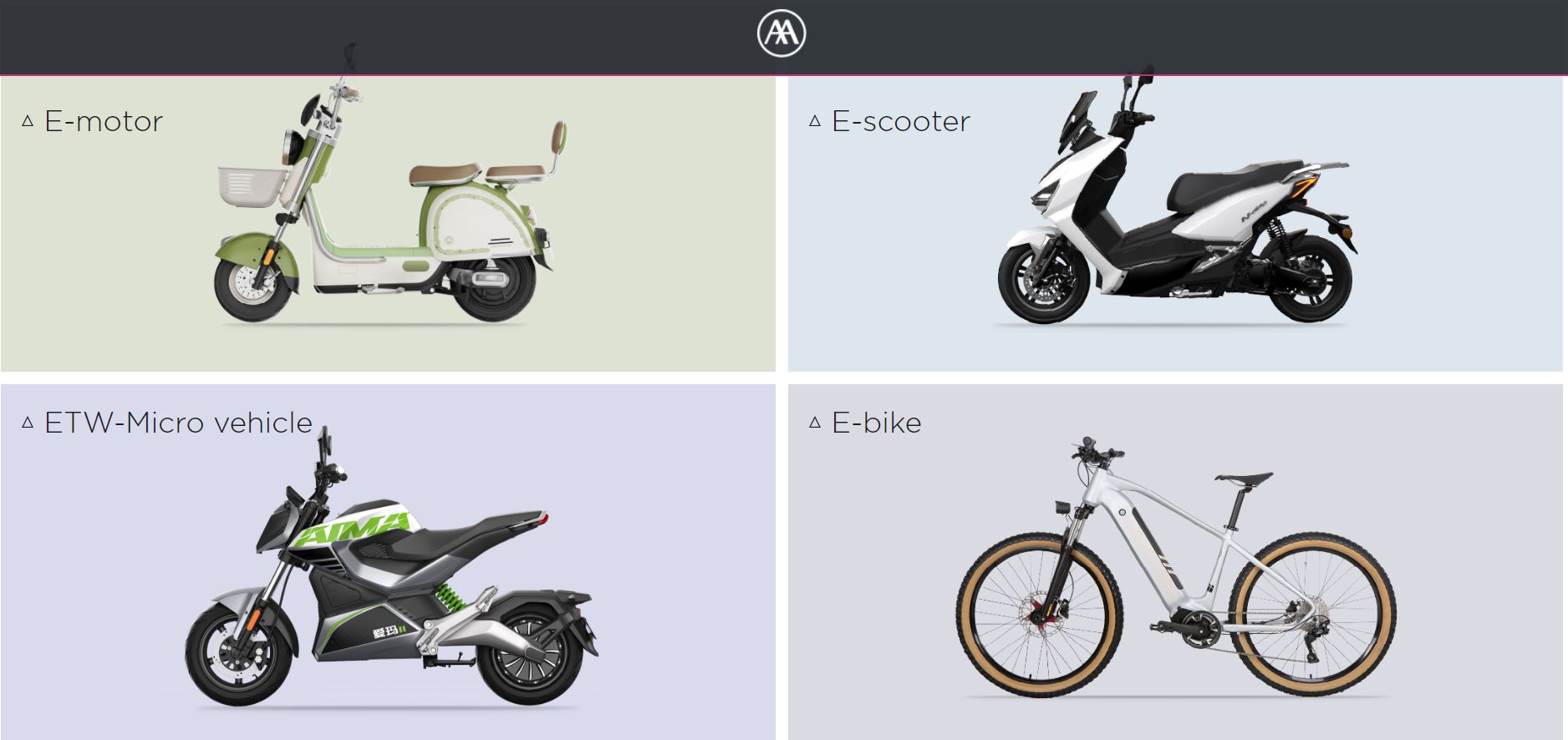 AIMA est un fabricant spécialisé dans les scooters électriques et présente quatre modèles différents.