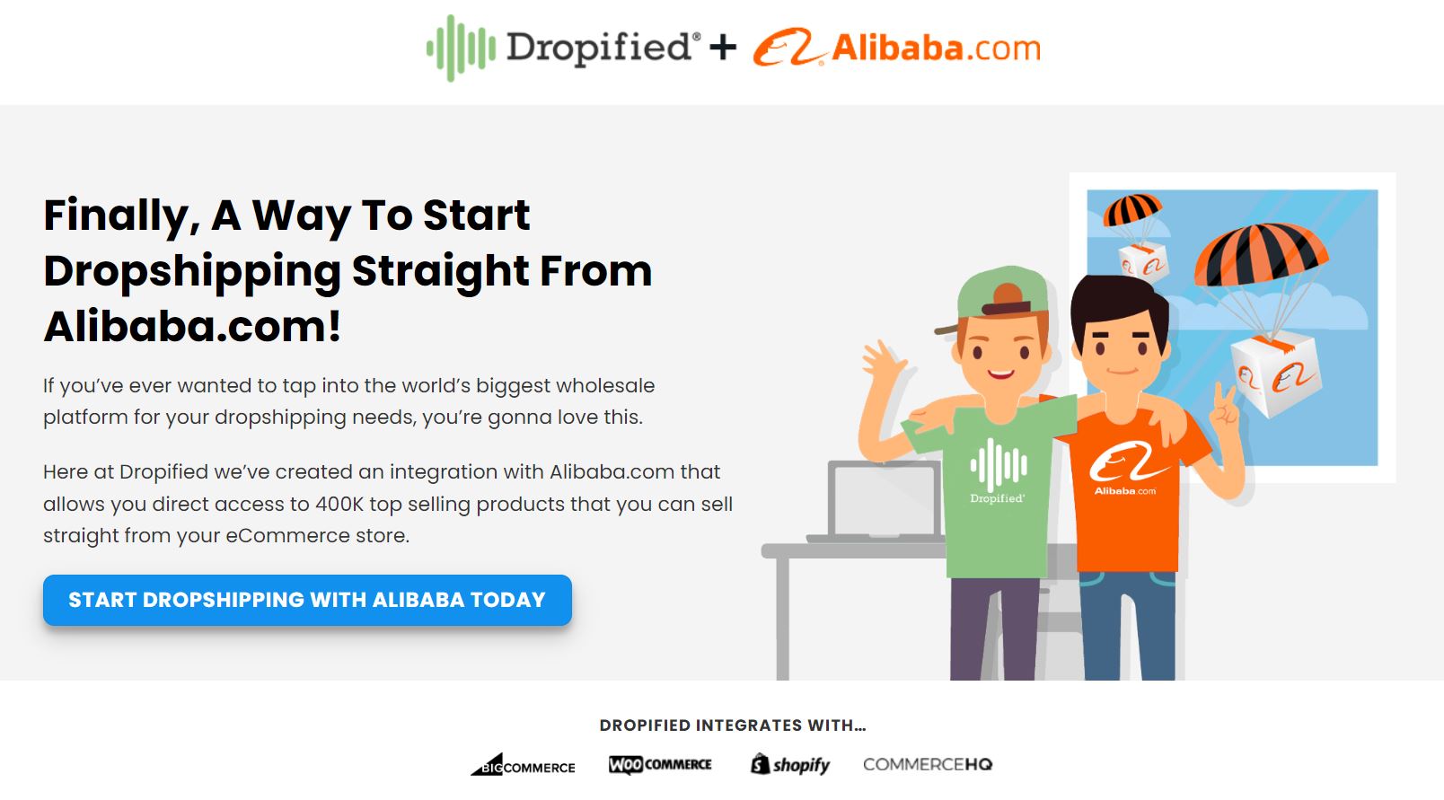 intégration dropified alibaba