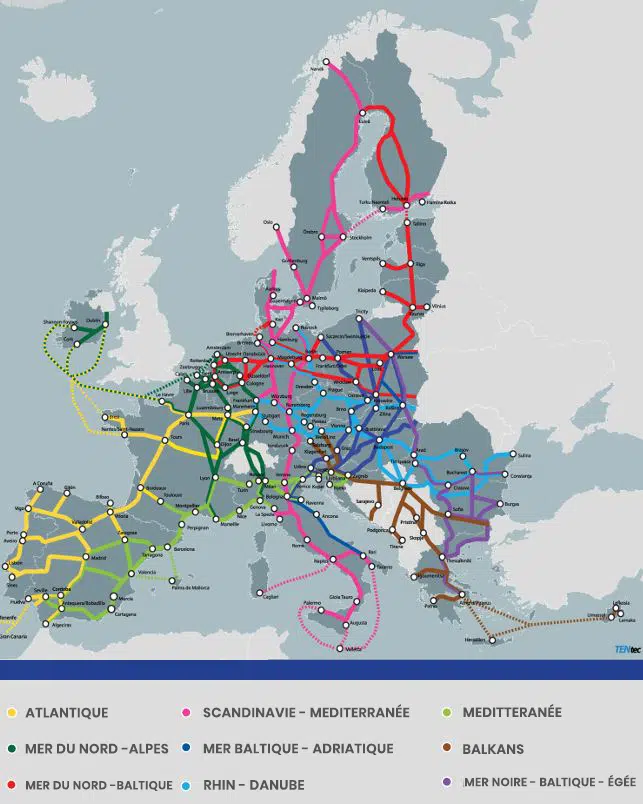 carte réseau fret ferroviaire europe